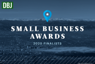 Denver Business Journal Small Business Awards 2020 finalist promotional image showing Denver and mountains