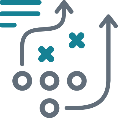 Icon of a strategic play, like for football strategies.