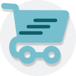 Shopping cart illustration to symbolize improved market reach