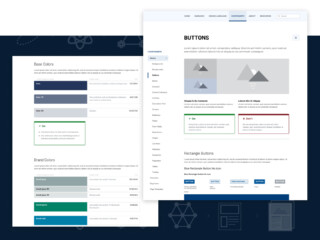 Screenshots of design system pages with guidance, does and dont's