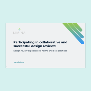 Cover of the Limina design review guidance presentation
