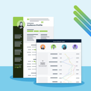 Abstract examples of a user segmentation profile and a behavior diagram that compares behaviors across segments