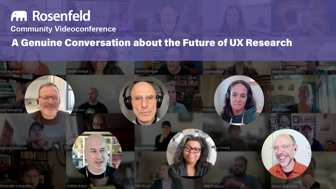 Image of panelists for the future of UX research discussion