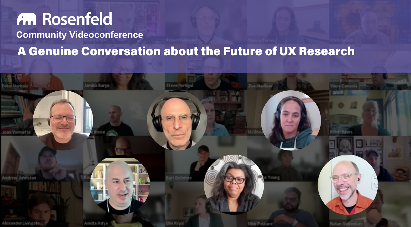 Image of panelists for the future of UX research discussion