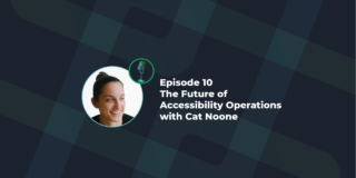 Header image introducing Episode 5 of the Limina Podcast with Cat Noone on the Future of Accessibility Ops